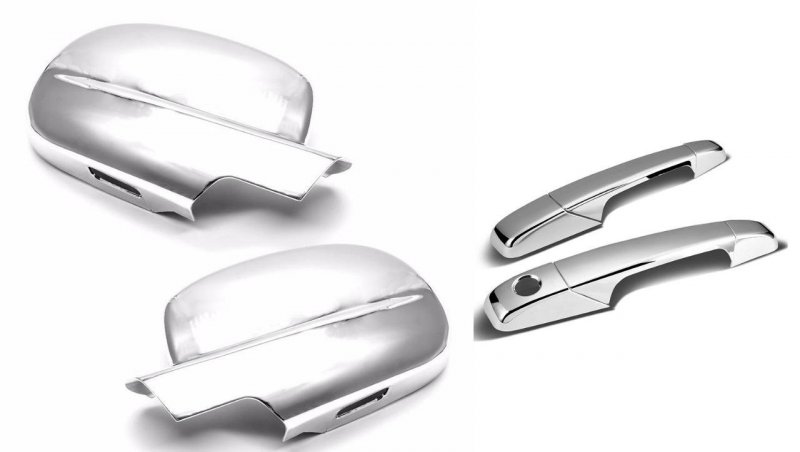 Sizver Chrome Door Mirror Covers Door Handle For 2007-2014 Gmc Sierra 1500