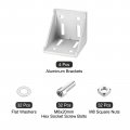 Uxcell 4set Inside Corner Bracket Gusset Kits 78x78x79mm 8080 Angle Connector For 6060 Series Aluminum Profile Silver 32 X