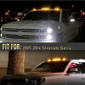 Opp Ulite Silverado Cab Lights Amber 30 Led Smoke Cover Lens Marker Top Roof Running Light Assembly 3pcs Fit For 2007-2014