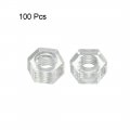 Uxcell Nylon Hex Nut M3x0 5mm Metric Coarse Thread Hexagon Nuts 100 Pcs Clear