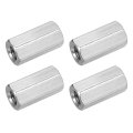 M8x1 25mm Coupling Nuts 4 Piece 304 Stainless Steel Hex Rod Threaded Connectors Silver Industrial Construction Fasteners 