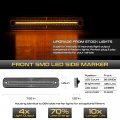 Vipmotoz 4pc Full Led Strip Side Marker Light Fender Parking Lamp Compatible With 1978-1979 Ford Bronco 1975-1991 Econoline Van