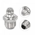 Uxcell Nickel-plated Brass Straight Grease Fitting G1 8 Thread 11mm Width Hydraulic Accessories 10pcs