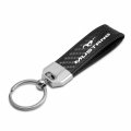 Ipick Image 100 Real Carbon Fiber Leather Strap Key Chain With Black Stitching For Ford Mustang