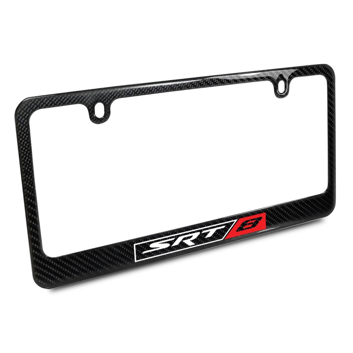 Dodge Srt8 Red Stripe Black Real Carbon Fiber License Plate Frame Official Licensed Universal Fit For Car Suv Truck 12 In X 6