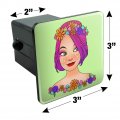 Classy Modern Day Hippie Flower Child Tow Trailer Hitch Cover Plug Insert