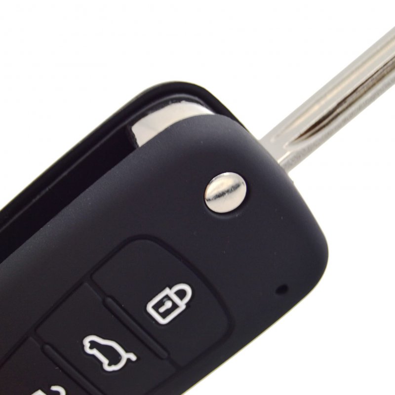 Silicone Rubber Key Fob Case Covers For Kia Soul 09-13 Sportage 10-13 Rondo 06-11 Rio 11-13 Flip 3 Buttons Black 2 Pack