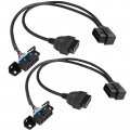 Ikkegol Pack Of 2 Right Angle Universal Ob Obd Ii 16 Pin Splitter Y Open Cable J1962 1 Male To 2 Female Connector With 