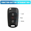 Uxcell Car Replacement Remote Control Flip Key Fob Shell Case Nyoseksam11atx For Kia Soul 2010 3 Button Black