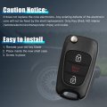 Uxcell Car Replacement Remote Control Flip Key Fob Shell Case Nyoseksam11atx For Kia Soul 2010 3 Button Black