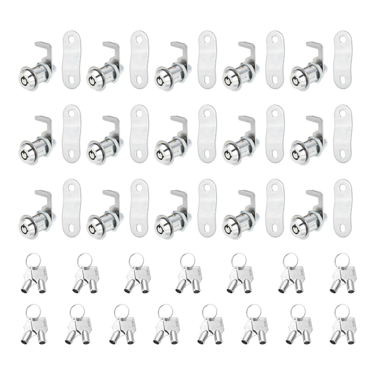 1 8 Inch Cabinet Locks With Iron Key 15 Pack Cam Replacement Cylinder Toolbox Keyed Alike For Rv Drawer Storage Cart Mailbox
