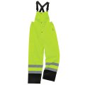 Ergodyne Unisex Adult Hi-vis Class E Hi Vis Rain Bibs Black Bottom Lime 3x-large Us 