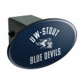University Of Wisconsin Stout Blue Devils Logo Oval Tow Hitch Cover Trailer Plug Insert 2