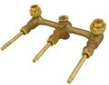 3-handle Tub Shower Faucet Chrome Plated Porcelain Handle Compression Stems By Plumb Usa 