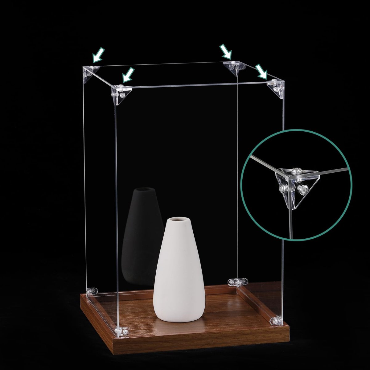 20 Set Acrylic Corner Bracket 3-hole Triangle Connector Joint Hanger Brace Brackets Transparent W Sticker For Diy Display Box