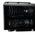 G-plus Headlights Assembly Compatible With 2005 2006 2007 Ford F250 F350 Super Duty Bumper Headlamp Smoky Lens Black Housing