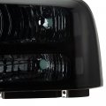 G-plus Headlights Assembly Compatible With 2005 2006 2007 Ford F250 F350 Super Duty Bumper Headlamp Smoky Lens Black Housing