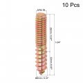 Uxcell 5 16-18 X 1-3 4 Hanger Bolts Double Head Dowel Screw For Wood Furniture 10pcs