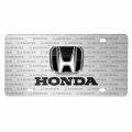 Ipick Image For Honda 3d Black Metal Logo On Pattern Brushed Solid Aluminum License Plate