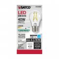 Satco 6 Pack Dimmable Led Filament Lamps S12402 High Lumens 5 Watt A15 Clear Medium Base 4000k 90 Cri 120 Volt For Use At