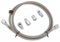 Jegs Mechanical Gauge Hose Kit -4an Braided Stainless Steel With Female Swivel Ends Feet Length Includes 4 Adapters And Rubber 