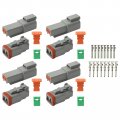 Carbhub 4 Set Connector 2 Pin Waterproof Electrical Fit For Size 12 Stamped Contacts Gauge 14-12 Awg Wire 25a Cars Motorcycles