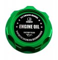 Vms Racing Green Oil Cap With Black Engine Notice Emblem In Cnc Machined Billet Aluminum Compatible Honda Acura Integra