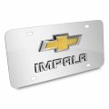 Ipick Image Made For Chevrolet Impala Gold Bowtie 3d Dual Logo Mirror Chrome Stainless Steel License Plate
