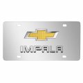 Ipick Image Made For Chevrolet Impala Gold Bowtie 3d Dual Logo Mirror Chrome Stainless Steel License Plate