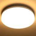 Lepro 8 7 Inch 15w Flush Mount Led Ceiling Light Fixture For Bathroom Waterproof Soft Warm White 3000k 1250lm 120w Equivalent 