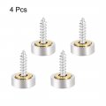 Uxcell Mirror Screws Decorative Caps Cover Nails Brushed Stainless Steel 14mm 4pcs
