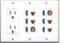 Riteav 3 Gang 15a Power Outlet 6 Hdmi 4 Cat6 White 2 Usb A-a Wall Plate 