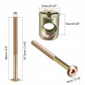 Uxcell M6x85mm Furniture Bolt Nut Set Hex Socket Screw 48mm Thread Length With Barrel Nuts For Beds Headboards Chairs 8 Sets