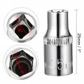 Uxcell 4 Pcs 1-inch Drive 4 5mm 6-point Shallow Socket Metric Cr-v