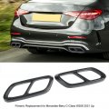 Muffler Tail Pipe Trim Pair Rear Cover Replacement For Ca Class W206 2021 Up Carbon Fiber Style