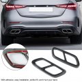 Muffler Tail Pipe Trim Pair Rear Cover Replacement For Ca Class W206 2021 Up Carbon Fiber Style
