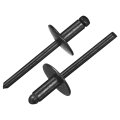 50pcs 3 16 X3 8 Aluminum Blind Rivets Grip And Steel Mandrel Large Flange Fastener For Metal Furniture Automotive Black 