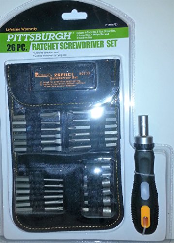 26 Piece Ratchet Screwdriver Set With Carrying Case