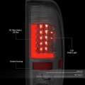 Auto Dynasty For 08-16 Ford Super Duty 3d Led L-bar Tail Light 3rd Third Brake Lamp Chrome Smoked