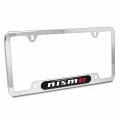Ipick Image For Nissan Nismo Real Carbon Fiber Nameplate Chrome Stainless Steel License Plate Frame