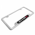 Ipick Image For Nissan Nismo Real Carbon Fiber Nameplate Chrome Stainless Steel License Plate Frame