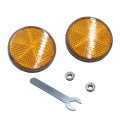 Grebizan M6x1 0 Round Reflectors Universal For Motorcycles Atv Bikes Dirt 2pcs Orange
