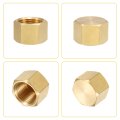 5pcs Brass Hex Head Plug Compression Cap Fitting Stop Valve G3 8 Thread Pipe Flare Tubing Ends Sealing With Gasket For Air 