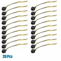 Uxcell 20pcs T10 W5w Led Lamp Car Wedge Light Bulb Socket Holder Extension Connector Adapter Replacement Black Rubber
