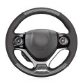 Mewant Steering Wheel Cover Suede Pu Carbon Fiber Hand-stitched Wrap For Honda Civic 9 2012-2015