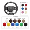 Mewant Steering Wheel Cover Suede Pu Carbon Fiber Hand-stitched Wrap For Honda Civic 9 2012-2015