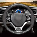 Mewant Steering Wheel Cover Suede Pu Carbon Fiber Hand-stitched Wrap For Honda Civic 9 2012-2015