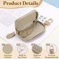 Genuine Leather Car Key Fob Case Universal Holder Zipper Bag For Men Women Light Brown