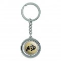 Graphics More University Of Colorado Logo Secondary Keychain Spinning Round Chrome Plated Metal