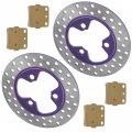 Caltric Sintered Brake Pad With Rotors Compatible Honda Trx400ex Sportrax 400 2x4 1999-2008